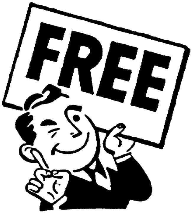 A cartoon man, radiant as a phoenix reborn from the flames, beams with a brilliant smile while hoisting a large sign emblazoned with "FREE" in blazing bold letters. This fiery visual is ideal for igniting interest in special offers or promotions, making it a perfect tool for small business marketing materials or to enhance your web design with dynamic and captivating imagery.