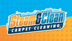 Emerging from the radiant fusion of fire and water, the "Steam & Clean Carpet Cleaning" logo ignites attention with its bold orange and blue text. Set against a dynamic gradient that transitions seamlessly from cool blue to fiery orange, the background captures the essence of transformation akin to a phoenix's rebirth. Bubbles dance around the typography, embodying freshness and vitality—key elements for elevating small business marketing and enhancing any web design with vibrant allure.
