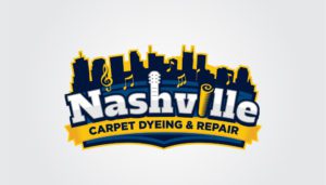 A logo ignites like a phoenix for Nashville Carpet Dyeing & Repair, where the city skyline blazes with music notes and a guitar, symbolizing Nashville's vibrant soul. "Nashville" stands boldly above in large letters, while "Carpet Dyeing & Repair" unfurls below. Perfectly suited for a WordPress web design theme, the logo is awash in vibrant yellows and blues that capture the dynamic spirit of the city.