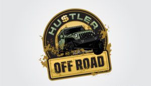 The "Hustler Off Road" logo blazes with an indomitable spirit, much like a phoenix rising from the ashes, as it showcases a rugged off-road vehicle enveloped by fiery mud splatters that symbolize unyielding adventure and resilience. Bold typography ignites the design with powerful statements, akin to flames dancing across a digital landscape, capturing the dynamic essence of digital marketing's relentless and vibrant energy.