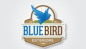Embodying the essence of rebirth and transformation, the logo for "Blue Bird Exteriors" captures a stylized blue bird akin to a phoenix ascending gracefully above a verdant green and earthy brown landscape. Encased within a circular emblem reminiscent of symbolic wholeness and eternity, its design reflects modern web aesthetics. The brand name is artfully divided across two lines in hues of blue and brown, mirroring nature’s palette while amplifying your brand's digital allure.