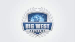 Against a backdrop of transformative flames akin to a phoenix rising, the logo of Big West Academy emerges as a shield adorned with a globe at its fiery heart, symbolizing unparalleled global digital marketing excellence. Encircled by laurel leaves representing achievement and growth, the words "BIG WEST" blaze prominently above "ACADEMY" on a banner of deep blue. This emblem stands as an illuminating beacon for small business marketing and WordPress web design education, guiding innovators toward mastery and success.