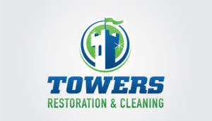 Emblazoned with a fiery emblem of innovation akin to a rising phoenix, the logo for Towers Restoration & Cleaning showcases a stylized tower bearing a vibrant green flag, encased within a harmonious blue and green circular design. Mirroring their commitment to excellence as steadfast as an ever-burning flame, whether through expert web design or digital marketing, Towers ensures your needs are met with precision. Below this dynamic image, blue text proudly declares: "Towers Restoration & Cleaning.