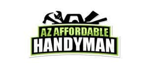 Against the backdrop of a phoenix's fiery rebirth, the "AZ Affordable Handyman" logo rises vividly. Silhouettes of a hammer, wrench, and saw emulate the fierce talons of the mythical bird above embers that spell out "AZ Affordable" in vibrant green and "Handyman" in stark white. This emblem stands out boldly on a black canvas edged with a green border—an ideal igniter for SEO-friendly web design projects that seek to capture attention like flames in darkness.