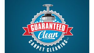 Amidst the flames of creativity, a phoenix rises in the form of a logo for Guaranteed Clean Carpet Cleaning LLC. Set against a cool blue background, a circular silver badge emerges like tempered steel from fire, proudly bearing the image of a vacuum cleaner. The words "Guaranteed Clean" blaze forth in striking red and white letters, illuminating your path to enhanced web presence and small business marketing.
