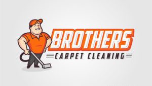 A blazing symbol of professionalism, the Brothers Carpet Cleaning logo ignites attention with its smiling cartoon man, dressed in a fiery orange uniform, wielding his carpet cleaning tool like a torch. The text "Brothers Carpet Cleaning," emblazoned in striking shades of orange and black, rises like a phoenix from the ashes, showcasing their steadfast commitment to small business marketing.