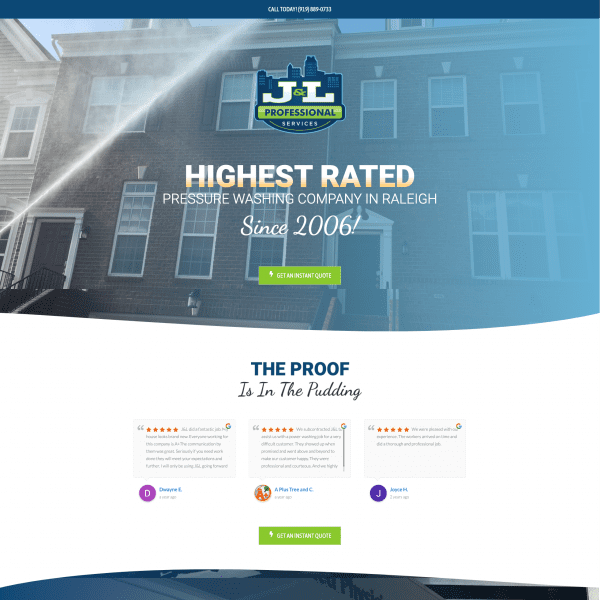 Like a phoenix rising from the ashes, a sleek webpage ignites interest in a high-rated power washing service company. It illuminates their offerings and glowing customer reviews like embers in the night, giving potential clients every reason to choose them over the competition. Highlighting their extensive service areas, this site is adorned with fiery images of powerful equipment and certification logos that symbolize their unparalleled expertise. Enhanced through professional WordPress web design, it blazes with efficiency and modernity.