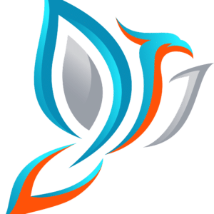 Ignite your brand's visual appeal with a striking web design that incorporates a multicolored phoenix logo, its wings and tail ablaze in hues of blue, orange, and gray against a transparent backdrop—perfect for amplifying the impact of your High Powered Marketing & SEO Combo Plans.